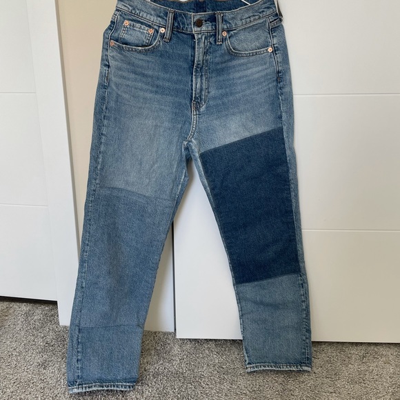 High Rise Cheeky Straight Patch Jeans - Picture 4 of 5